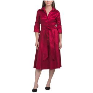 RENE BY RENE RUIZ Long Sleeve Taffeta Cocktail Shirt Dress